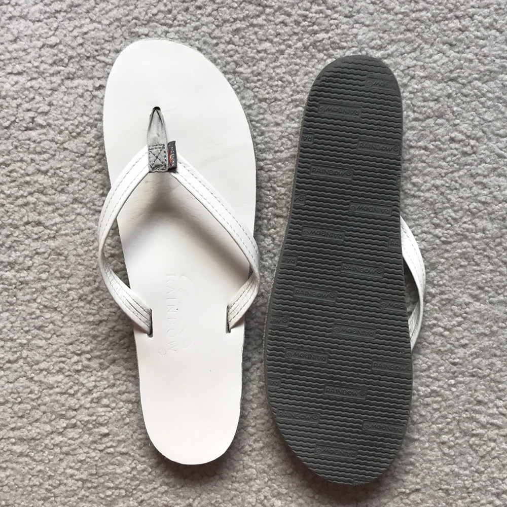 Rainbow flip flops